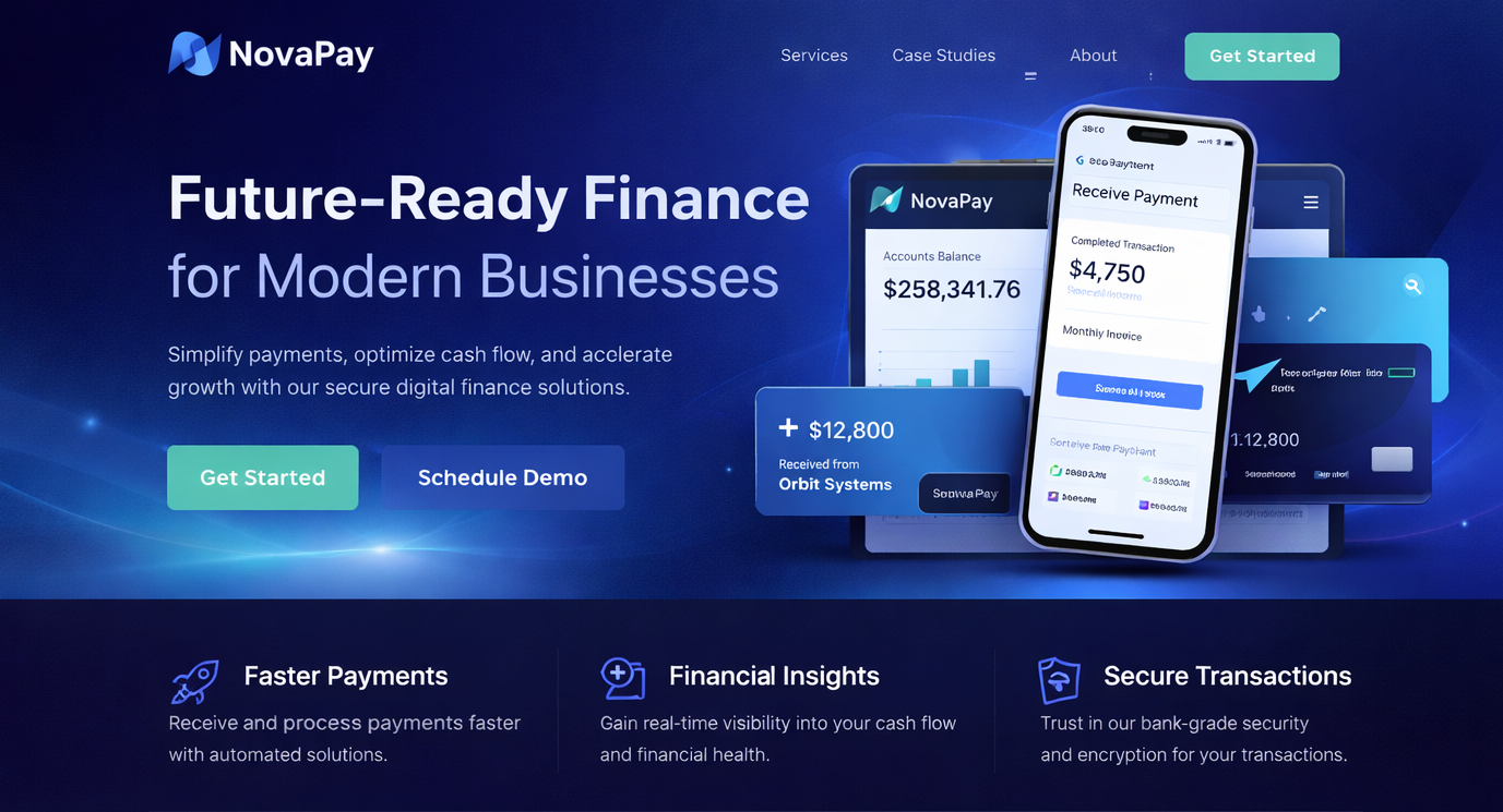 NovaPay Finance — Fintech landing page